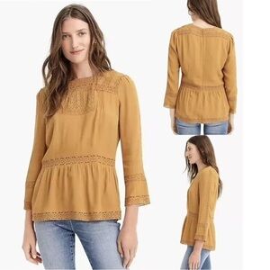 Point Sur Lacey Top Marled Mushroom Gold Size 10